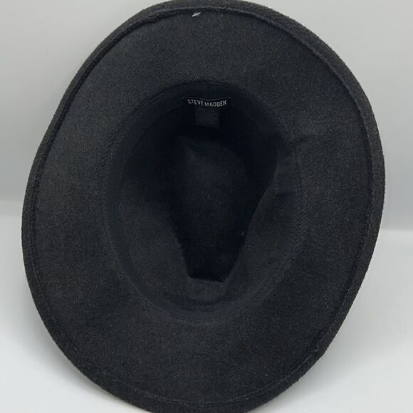 STEVE MADDEN Dark Grey Wool Blend Felted Tulle Trim Fedora Hat- OS NWT - Picture 5 of 6
